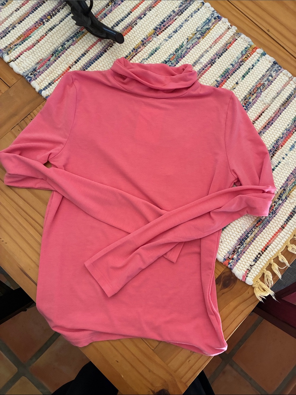 Double Zero Small Pink Turtleneck Top, NWT